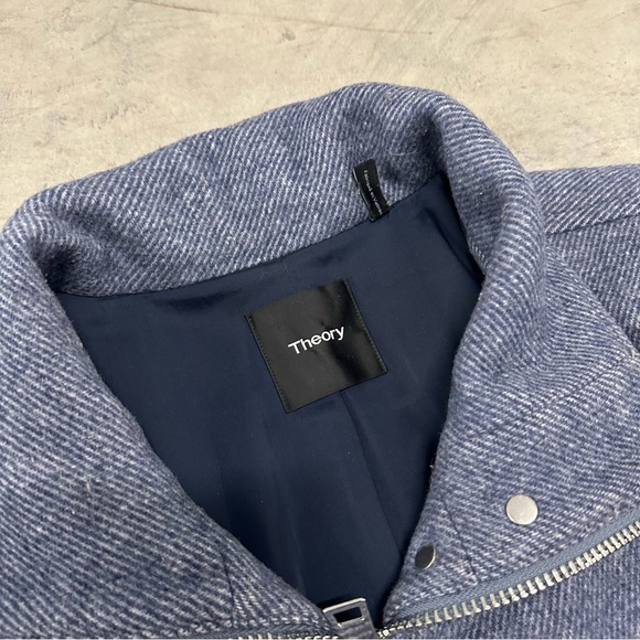 Theory Funnel Neck Coat in Graphic Twill Small - Picture 3 of 9